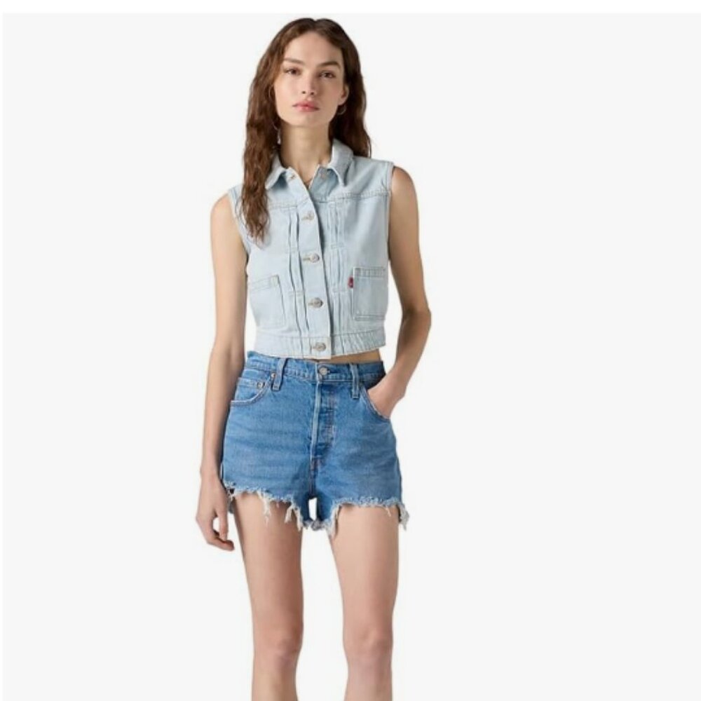 NWT Levi's Women's 501 Original Shorts, Jazz Solo-Medium Indigo, 24